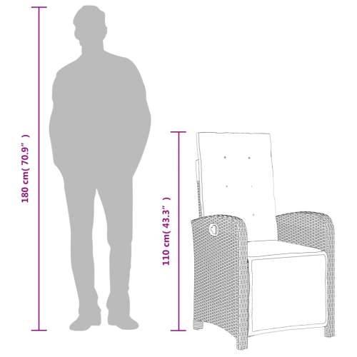 Vrtna garnitura - 7-dijelni vrtni blagovaonski set sivi od poliratana - Siva Dužina stola 190 cm 6 Cijena