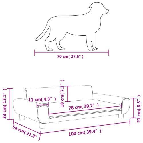 Krevet za pse tamnosivi 100 x 54 x 33 cm baršunasti Cijena