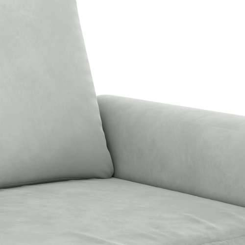2-dijelni set sofa s jastucima svjetlosivi baršunasti - Svjetlosiva Bez oslonca za noge Cijena
