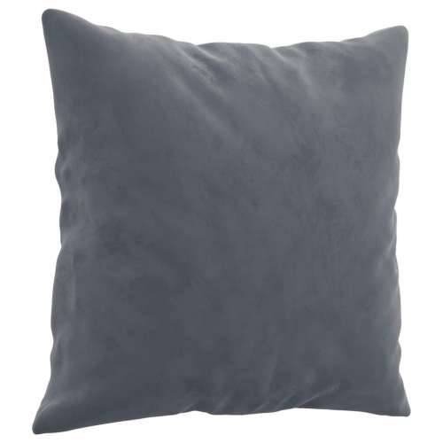 2-dijelni set sofa s jastucima tamnosivi baršunasti - Tamno siva s jastučićima Cijena