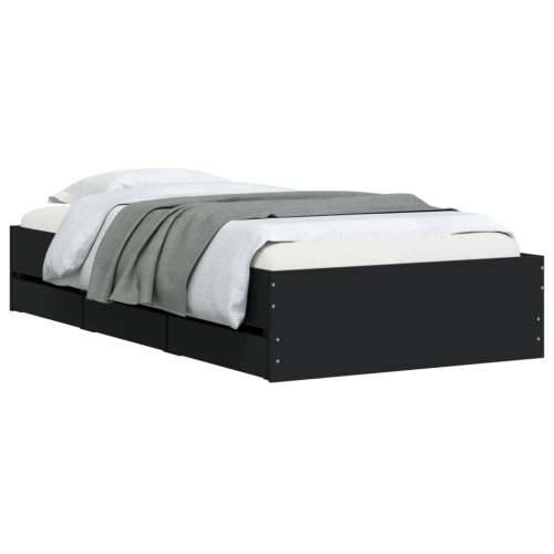 Okvir kreveta s ladicama crni 90 x 190 cm konstruirano drvo - Crna 90 x 190 cm Cijena
