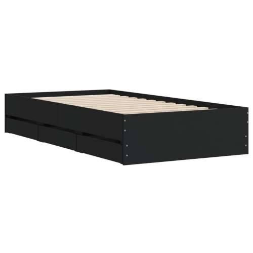 Okvir kreveta s ladicama crni 90 x 190 cm konstruirano drvo - Crna 90 x 190 cm Cijena