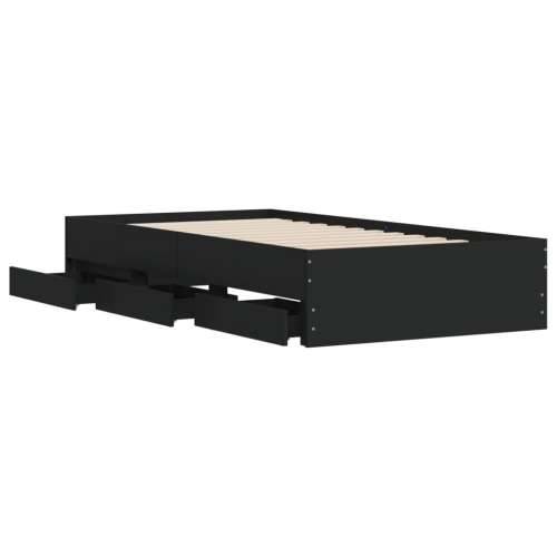 Okvir kreveta s ladicama crni 90 x 190 cm konstruirano drvo - Crna 90 x 190 cm Cijena
