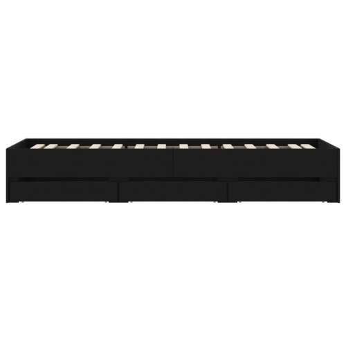Okvir kreveta s ladicama crni 90 x 190 cm konstruirano drvo - Crna 90 x 190 cm Cijena