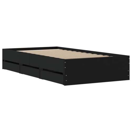 Okvir kreveta s ladicama crni 90 x 190 cm konstruirano drvo - Crna 90 x 190 cm Cijena