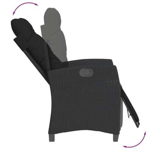 Vrtna garnitura - 9-dijelni vrtni blagovaonski set s jastucima crni od poliratana - Crna Dužina stola 190 cm 8 Cijena