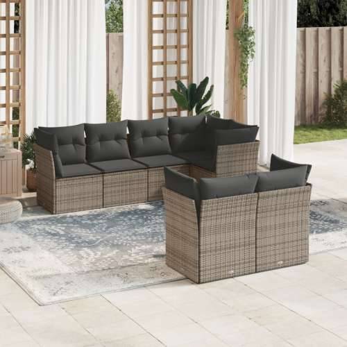 Vrtna garnitura - 7-dijelni set vrtnih sofa sivi od poliratana - Siva 7 Cijena