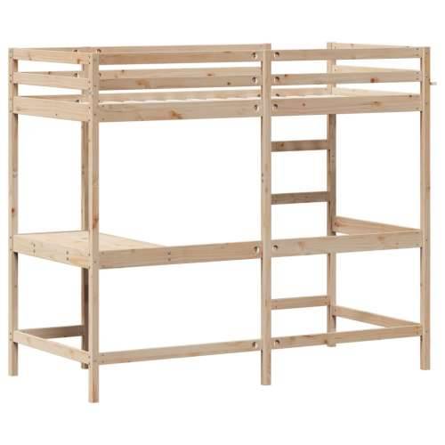 Krevet na kat s radnim stolom 90x190 cm od masivne borovine - Prirodna 90 x 190 cm Cijena