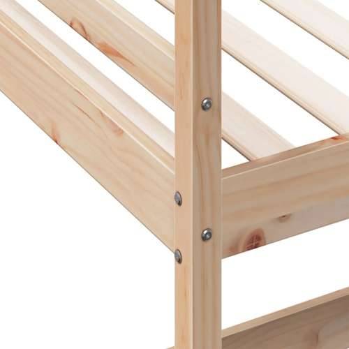 Krevet na kat s radnim stolom 90x190 cm od masivne borovine - Prirodna 90 x 190 cm Cijena