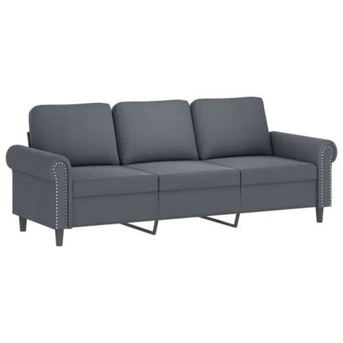 3-dijelni set sofa s jastucima tamnosivi baršunasti - Tamno siva s jastucima i tabureom Cijena