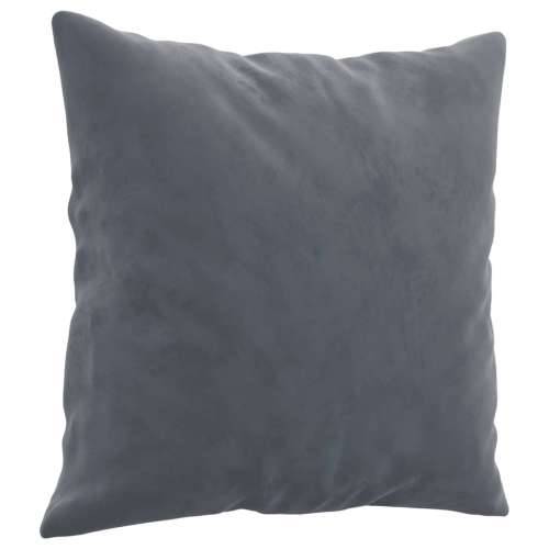3-dijelni set sofa s jastucima tamnosivi baršunasti - Tamno siva s jastucima i tabureom Cijena