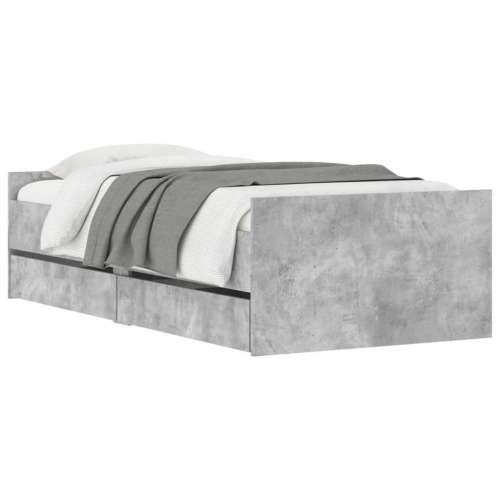 Okvir kreveta s ladicama boja betona 75 x 190 cm za jednu osobu - Beton siva 75 x 190 cm Cijena