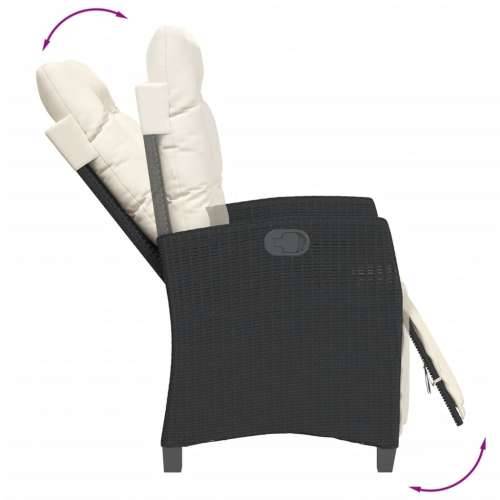 Vrtna garnitura - 7-dijelni vrtni blagovaonski set s jastucima crni od poliratana - Crna i krem Dužina stola 190 cm 6 Cijena