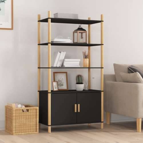 Visoka komoda crna 80 x 40 x 153 cm od konstruiranog drva - Crna 1 Cijena