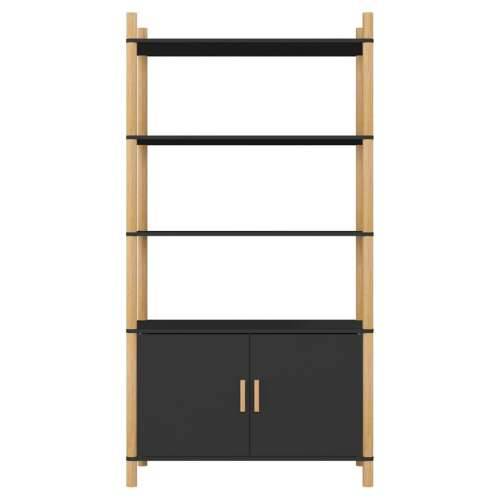 Visoka komoda crna 80 x 40 x 153 cm od konstruiranog drva - Crna 1 Cijena