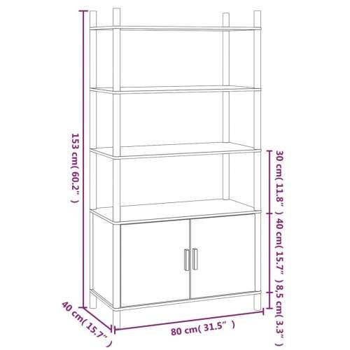 Visoka komoda crna 80 x 40 x 153 cm od konstruiranog drva - Crna 1 Cijena
