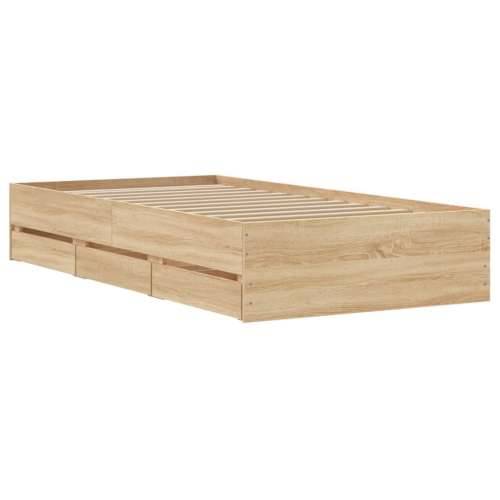 Okvir za krevet s ladicama boja hrasta 90x190 cm drveni - sonoma hrast 90 x 190 cm Cijena