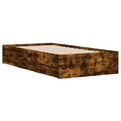 Okvir kreveta s ladicama boja dimljenog hrasta 90x190 cm drveni Dimljeni hrast 90 x 190 cm Cijena