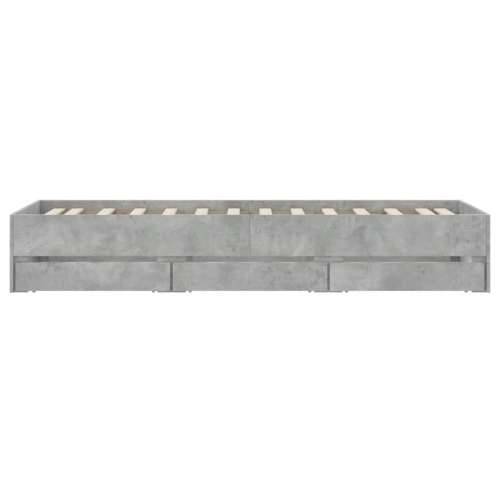 Okvir kreveta s ladicama siva boja betona 75x190 cm drveni - Beton siva 75 x 190 cm Cijena