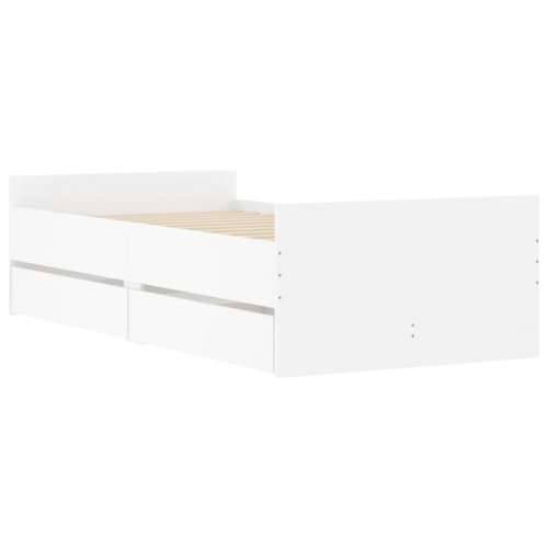 Okvir kreveta s ladicama bijeli 75 x 190 cm mali za jednu osobu - Bijela 75 x 190 cm Cijena