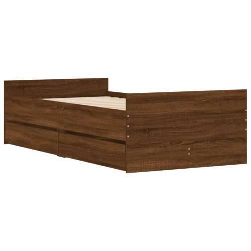 Okvir kreveta s ladicama boja hrasta 75 x 190 cm za jednu osobu - Smeđi hrast 75 x 190 cm Cijena