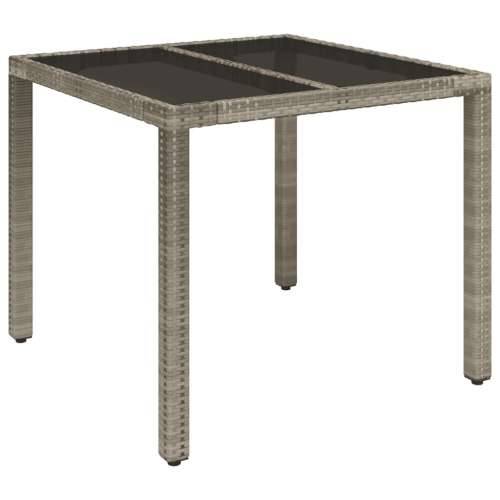 Vrtna garnitura - 5-dijelni vrtni blagovaonski set sivi od poliratana - Siva Dužina stola 90 cm 4 Cijena