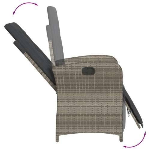 Vrtna garnitura - 5-dijelni vrtni blagovaonski set sivi od poliratana - Siva Dužina stola 90 cm 4 Cijena