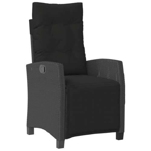 Vrtna garnitura - 5-dijelni vrtni blagovaonski set s jastucima od poliratana crni - Crna Dužina stola 90 cm 4 Cijena