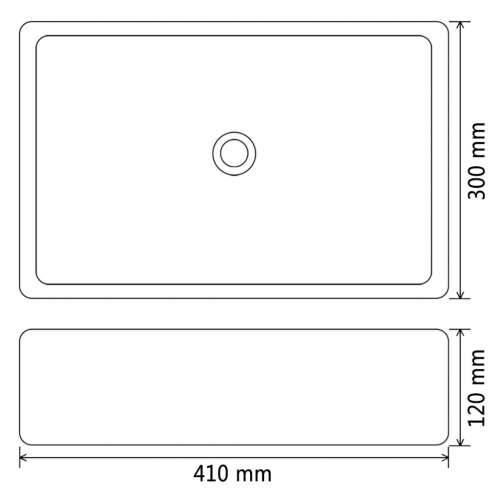 Keramički kvadratni umivaonik 41 x 30 x 12 cm crni Cijena