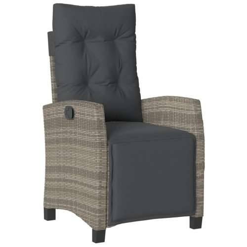 Vrtna garnitura - 5-dijelni vrtni blagovaonski set sivi od poliratana - Siva Dužina stola 90 cm 4 Cijena