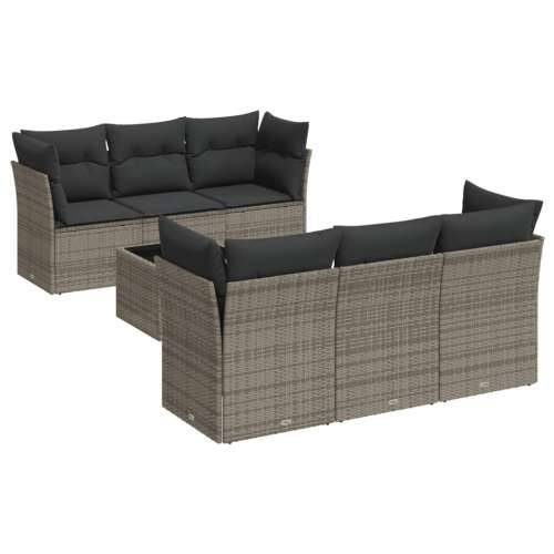 Vrtna garnitura - 7-dijelni set vrtnih sofa sivi od poliratana - Siva stol + 4x kutna + 2x srednja 1 Cijena