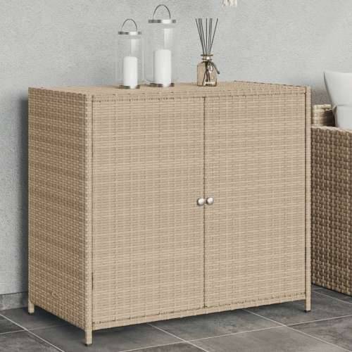 Vrtni ormarić za pohranu bež 83 x 45 x 76 cm od poliratana - Bež Cijena