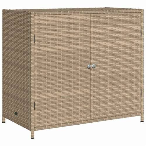 Vrtni ormarić za pohranu bež 83 x 45 x 76 cm od poliratana - Bež Cijena