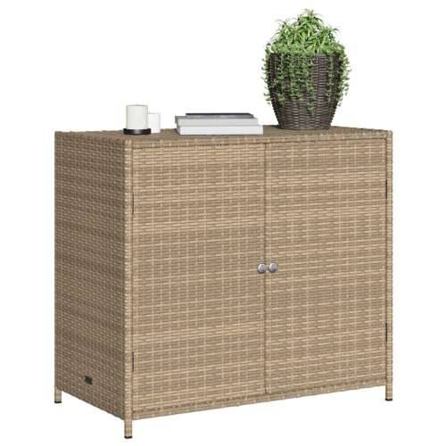 Vrtni ormarić za pohranu bež 83 x 45 x 76 cm od poliratana - Bež Cijena
