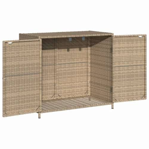 Vrtni ormarić za pohranu bež 83 x 45 x 76 cm od poliratana - Bež Cijena