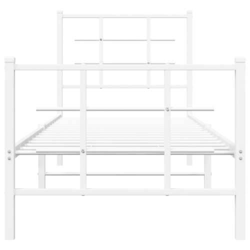 Metalni okvir kreveta uzglavlje i podnožje bijeli 80x200 cm - Bijela 80 x 200 cm s uzglavljem i podnožjem Cijena