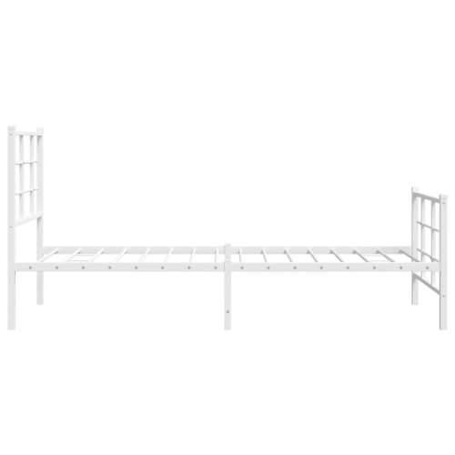 Metalni okvir kreveta uzglavlje i podnožje bijeli 80x200 cm - Bijela 80 x 200 cm s uzglavljem i podnožjem Cijena
