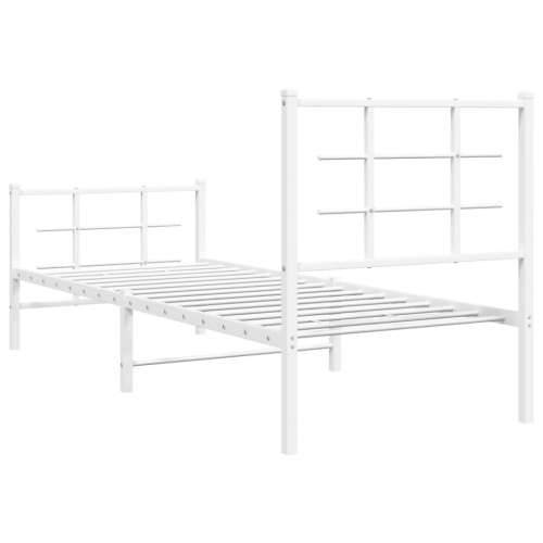 Metalni okvir kreveta uzglavlje i podnožje bijeli 80x200 cm - Bijela 80 x 200 cm s uzglavljem i podnožjem Cijena