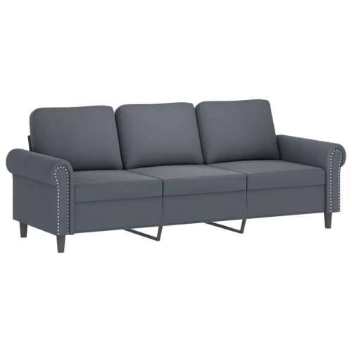 3-dijelni set sofa s jastucima tamnosivi baršunasti - Tamno siva S osloncem za noge Cijena