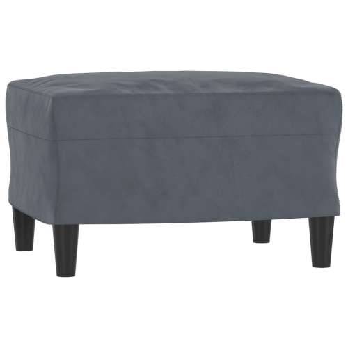3-dijelni set sofa s jastucima tamnosivi baršunasti - Tamno siva S osloncem za noge Cijena