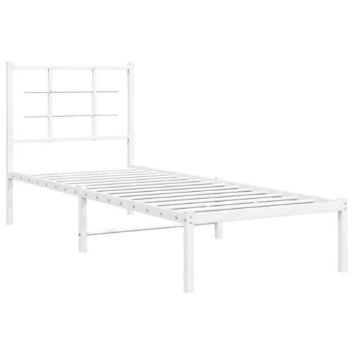 Metalni okvir za krevet s uzglavljem bijeli 80x200 cm - Bijela 80 x 200 cm s uzglavljem Cijena