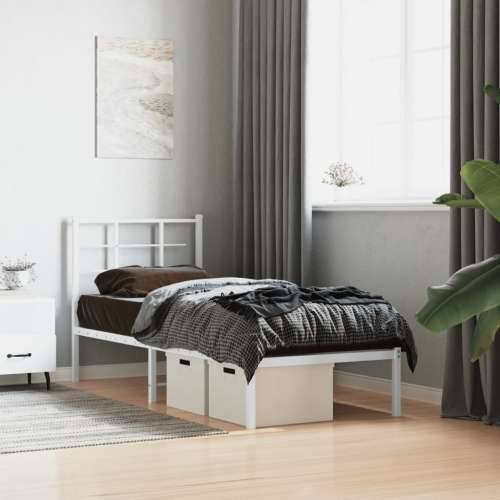 Metalni okvir za krevet s uzglavljem bijeli 80x200 cm - Bijela 80 x 200 cm s uzglavljem Cijena