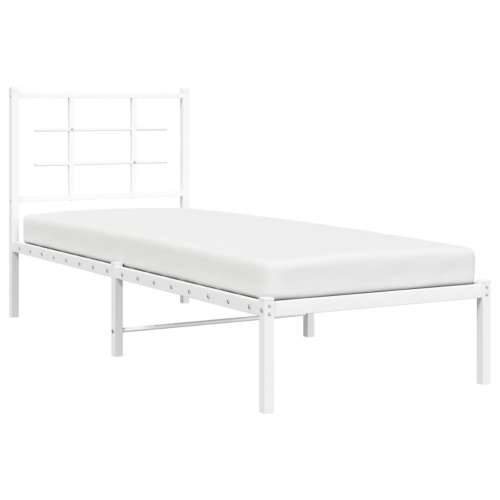 Metalni okvir za krevet s uzglavljem bijeli 80x200 cm - Bijela 80 x 200 cm s uzglavljem Cijena
