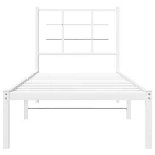 Metalni okvir za krevet s uzglavljem bijeli 80x200 cm - Bijela 80 x 200 cm s uzglavljem Cijena