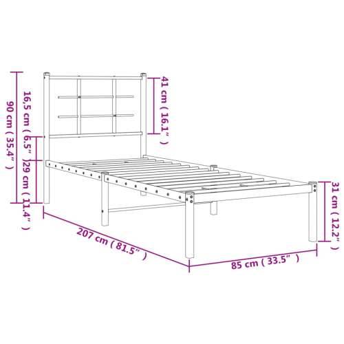 Metalni okvir za krevet s uzglavljem bijeli 80x200 cm - Bijela 80 x 200 cm s uzglavljem Cijena