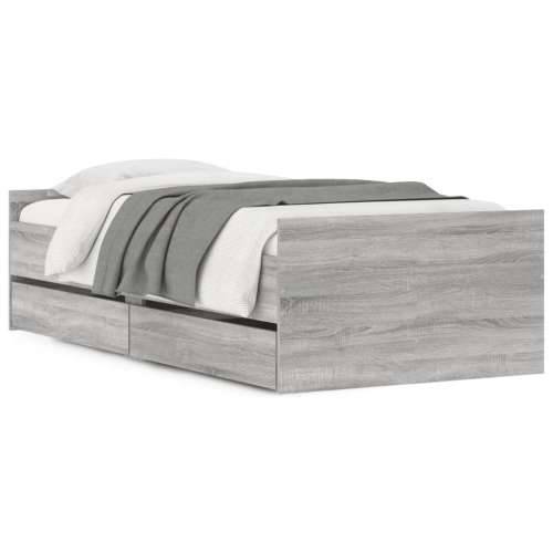 Okvir za krevet s ladicama boja hrasta 75x190 cm za jednu osobu - Sivi hrast sonoma 75 x 190 cm Cijena