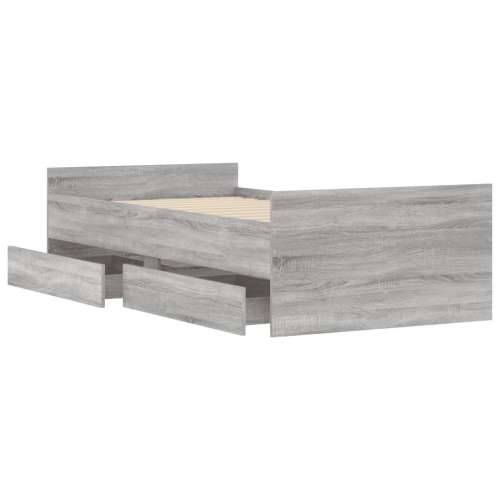 Okvir za krevet s ladicama boja hrasta 75x190 cm za jednu osobu - Sivi hrast sonoma 75 x 190 cm Cijena