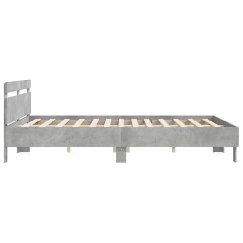Okvir kreveta s uzglavljem siva boja betona 180 x 200 cm drveni - Beton siva 180 x 200 cm Cijena