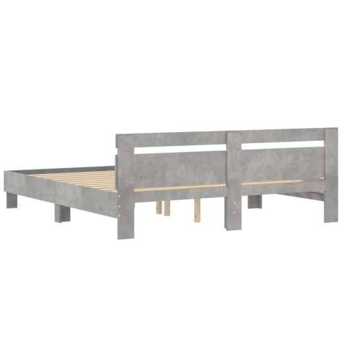 Okvir kreveta s uzglavljem siva boja betona 180 x 200 cm drveni - Beton siva 180 x 200 cm Cijena