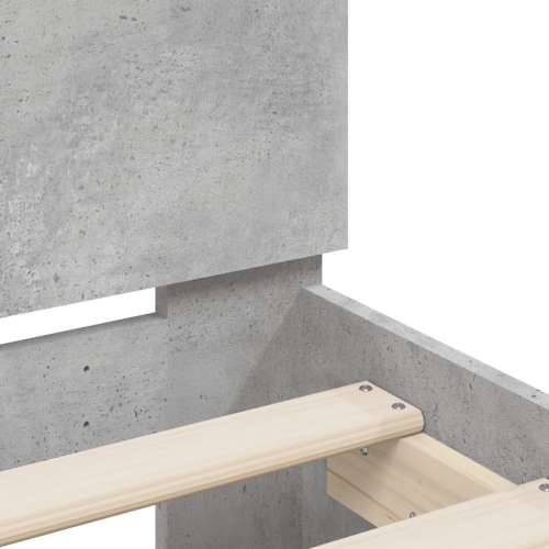 Okvir kreveta s uzglavljem siva boja betona 180 x 200 cm drveni - Beton siva 180 x 200 cm Cijena
